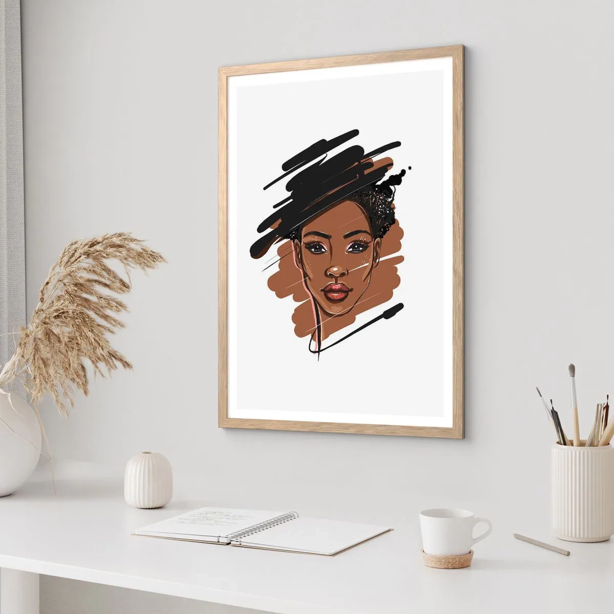 Plakát v rámu světlý dub - Sladká jako čokoláda - 61x91 cm