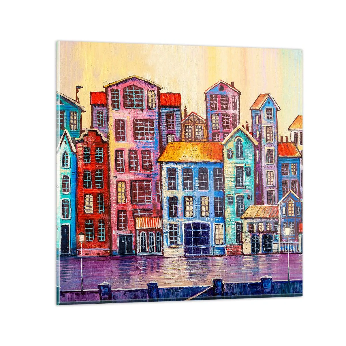 Obraz na skle - Město jako z pohádky - 40x40 cm