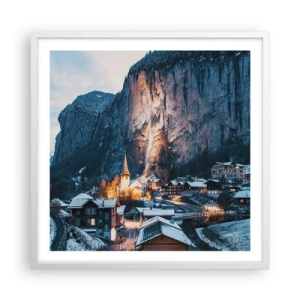 Plakát v bílém rámu - Světlý duch zimy - 60x60 cm