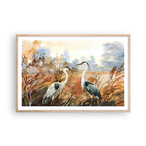 Plakát v rámu světlý dub - Kam na podzim? - 91x61 cm