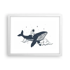 Plakát v bílém rámu - Vesmírné dobrodružství - 40x30 cm