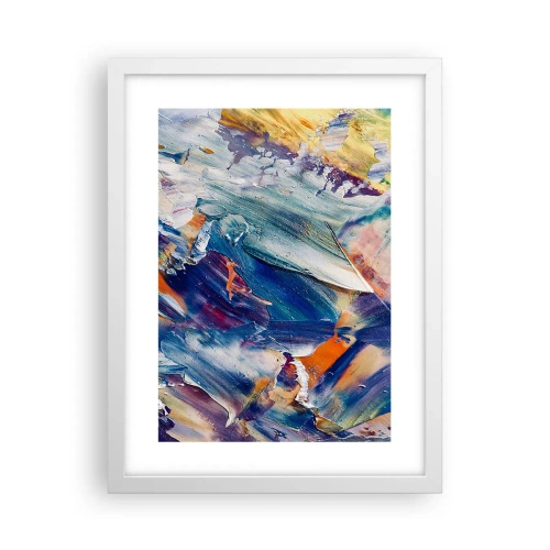 Plakát v bílém rámu - Chaos barev - 30x40 cm