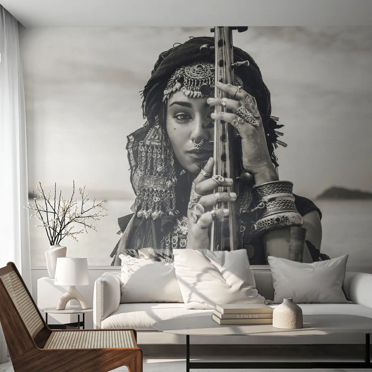 Fototapeta Premium Canvas - Samotná hudba orientu - Žena, Boho, Šperky - 400x280 cm