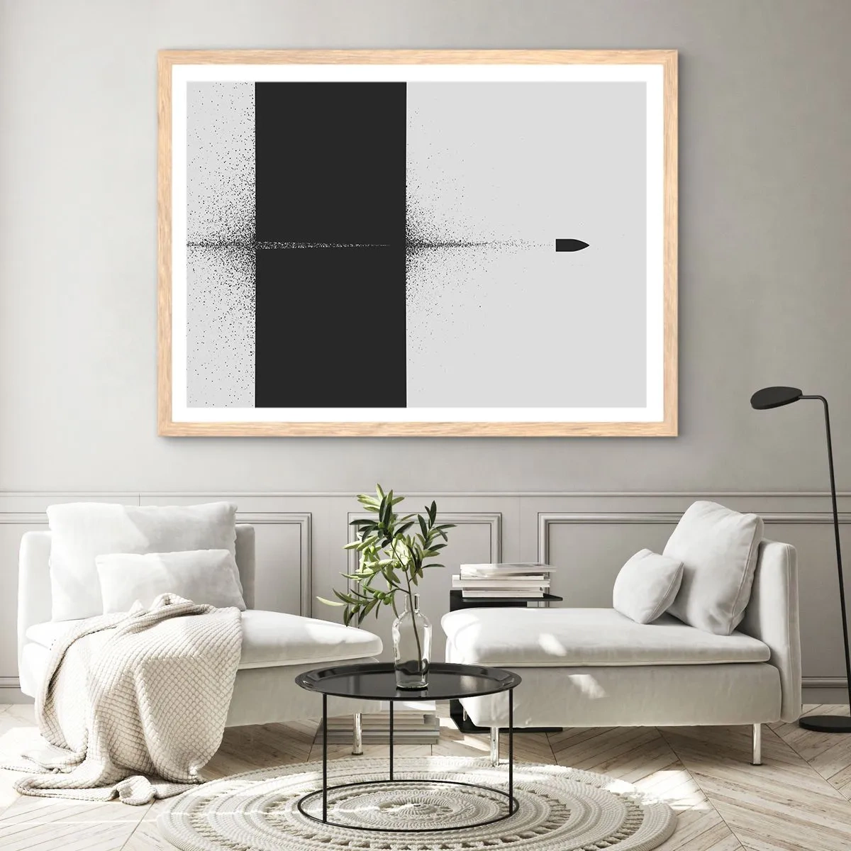 Plakát v rámu světlý dub - Přímo k cílu - 91x61 cm