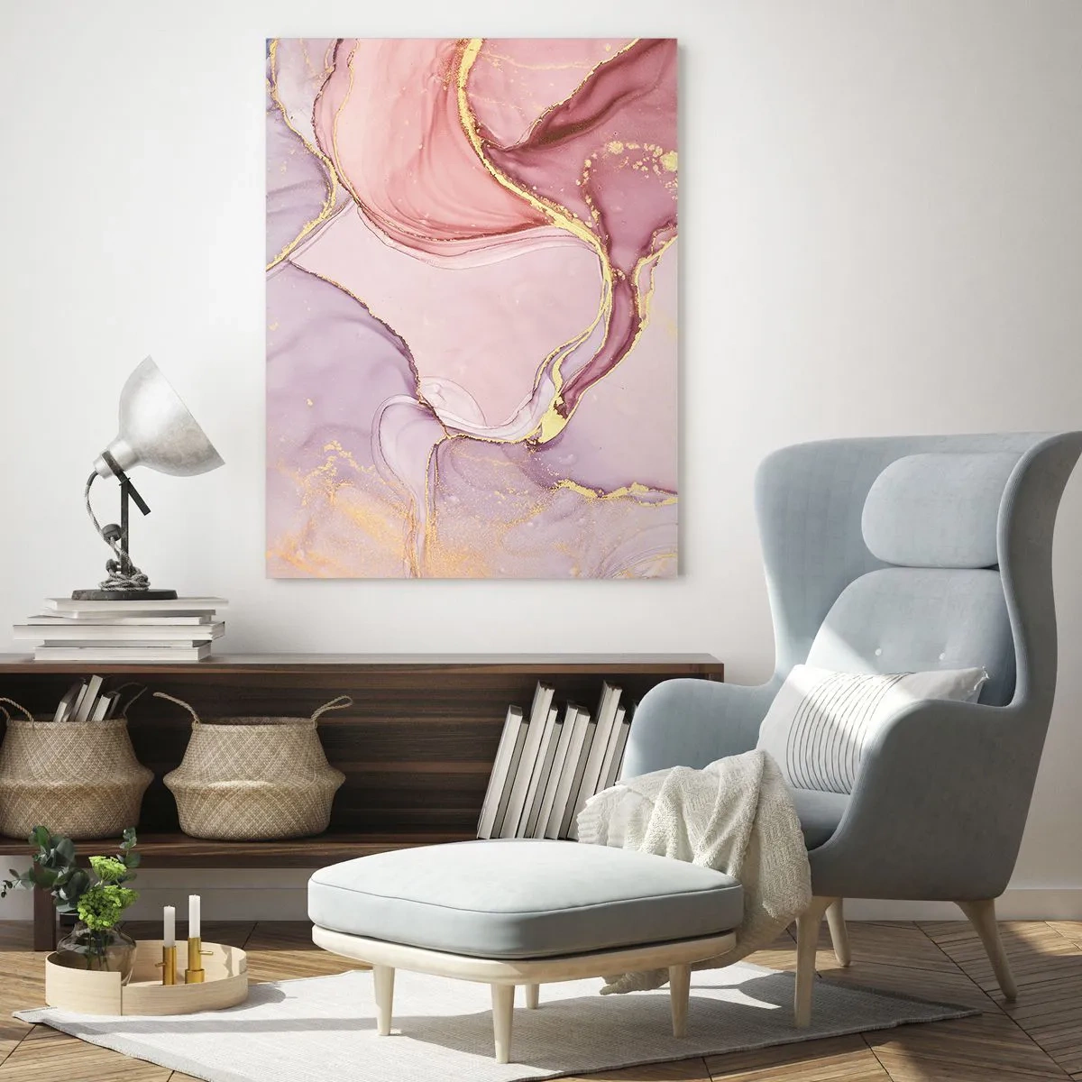 Obraz na skle - Mazlení barev - 50x70 cm
