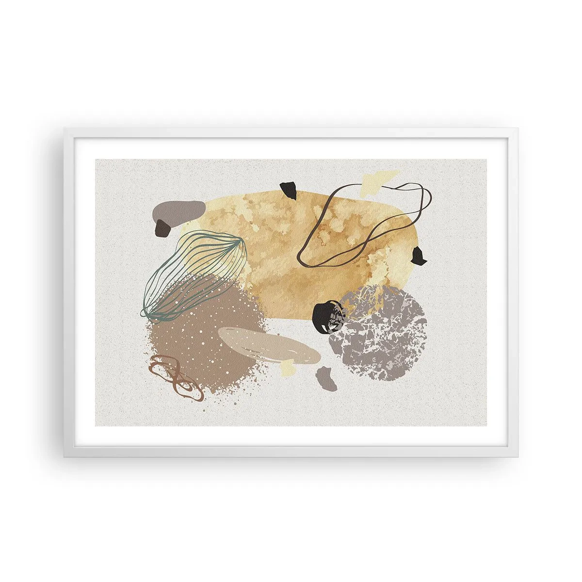 Plakát v bílém rámu - Abstraktní švestka - 70x50 cm