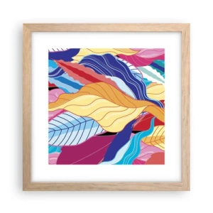 Plakát v rámu světlý dub - Barevný nepořádek - 30x30 cm