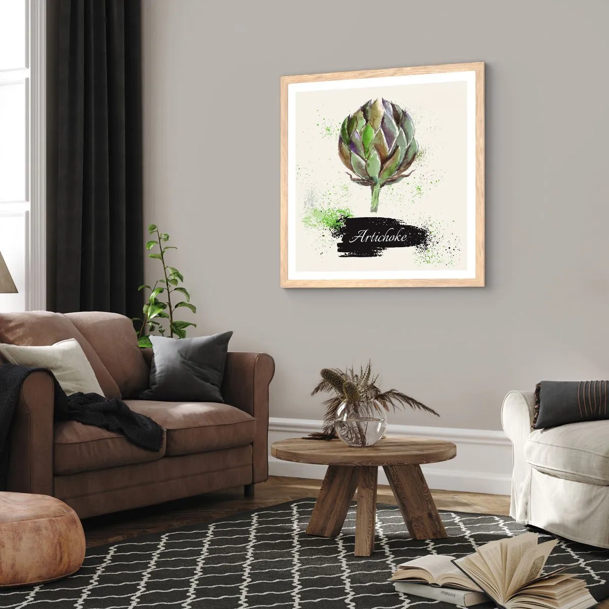 Plakát v rámu světlý dub - Ať žije zelenina! - 60x60 cm