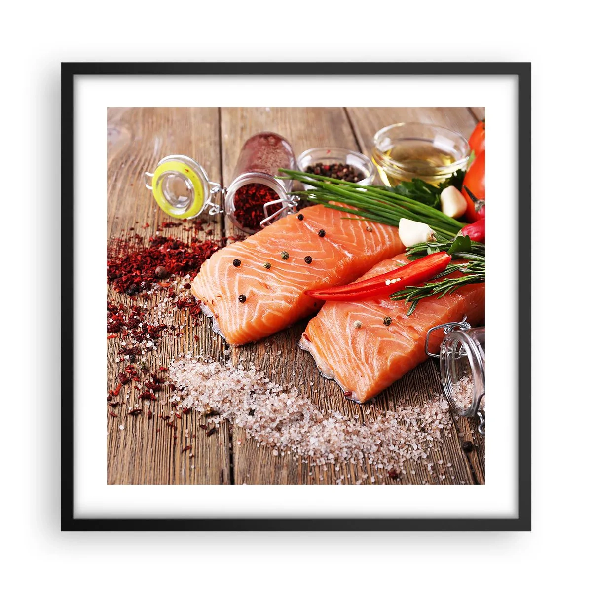 Plakát v černém rámu - Norské dobrodružství v kuchyni - 50x50 cm