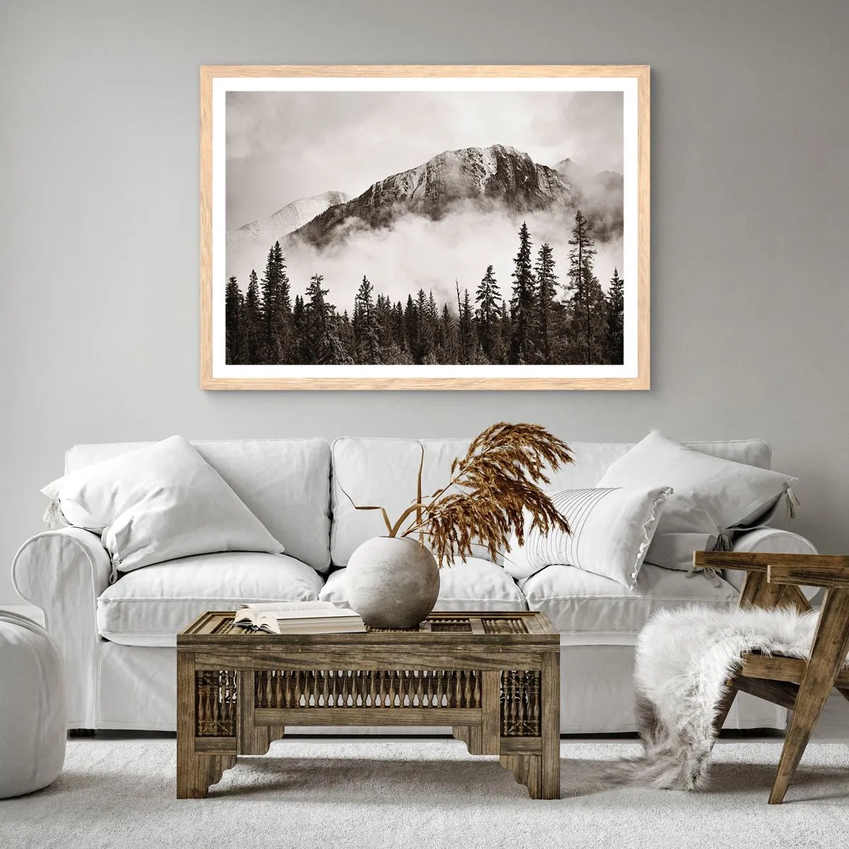 Plakát v rámu světlý dub - Žulový panovník - 91x61 cm