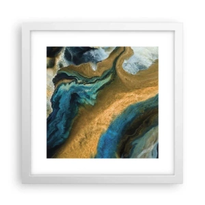 Plakát v bílém rámu - Modrá – žlutá – vzájemné vlivy - 30x30 cm