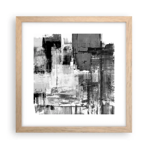 Plakát v rámu světlý dub - Šedé je krásné - 30x30 cm