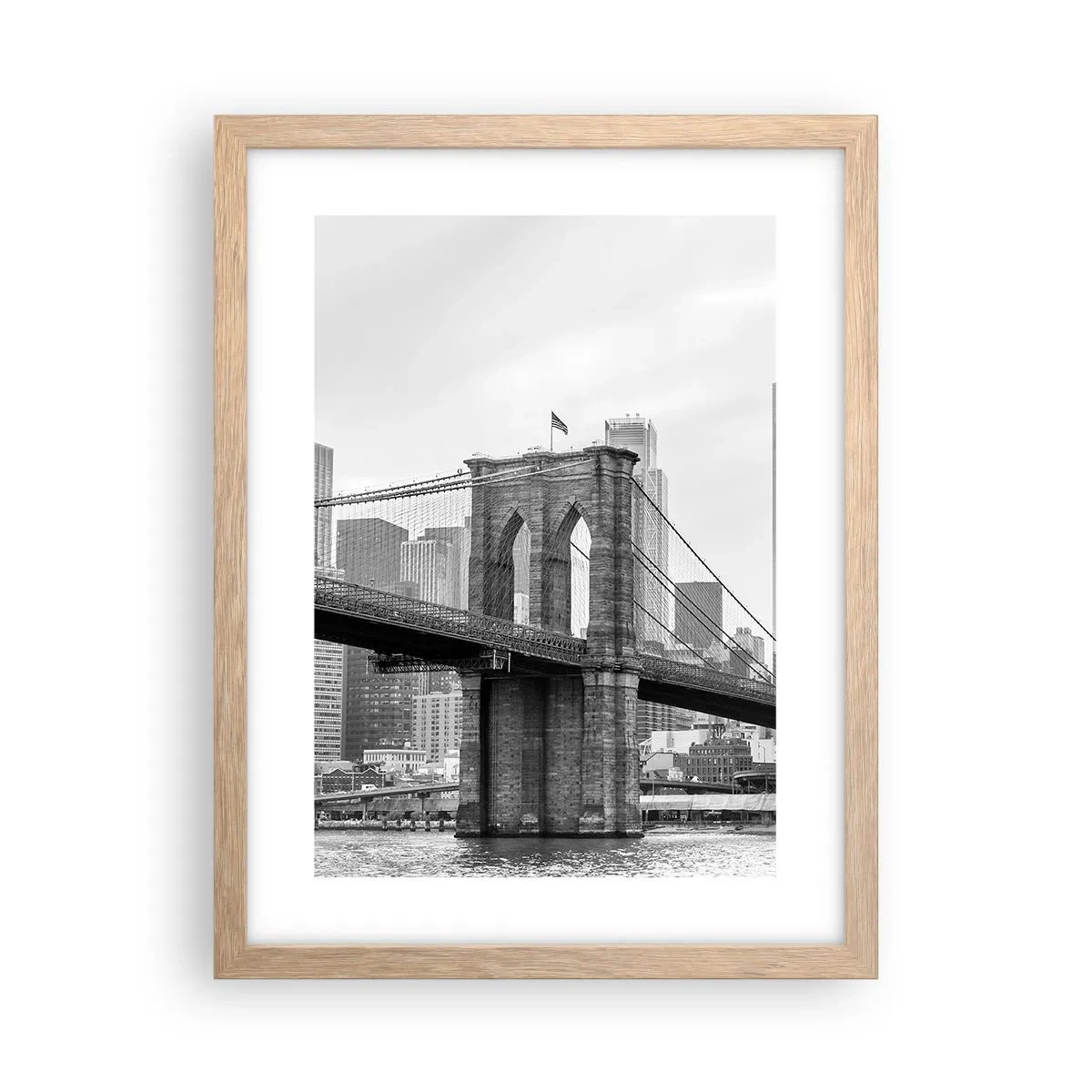 Plakát v rámu světlý dub - Newyorské zázraky - 30x40 cm