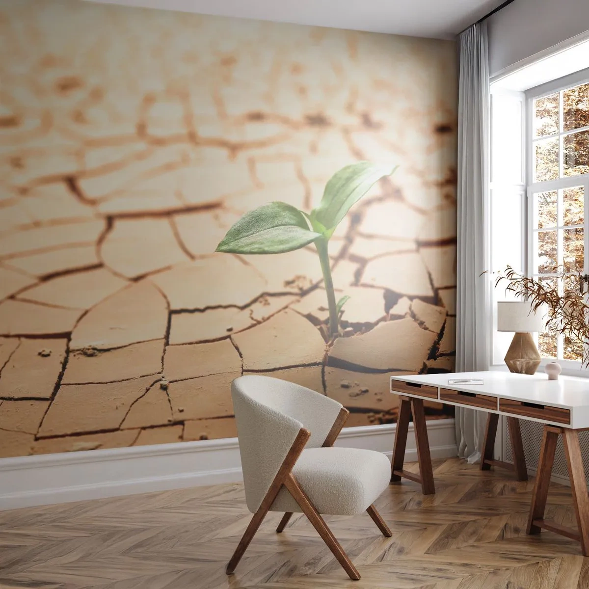 Fototapeta Premium Sand - Nespoutaná síla života - Příroda, Rostlina, Sucho - 350x256 cm