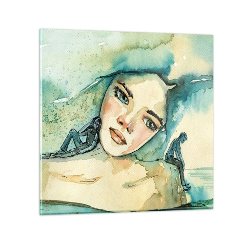 Obraz na skle - Am I blue? - 40x40 cm