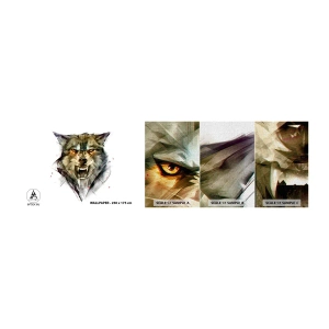 Vzor Fototapety Premium Canvas - Ani krok! - Abstrakce, Zvířata, Vlk - 100x30 cm