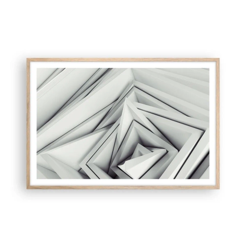 Plakát v rámu světlý dub - Symfonie ostrých úhlů - 91x61 cm