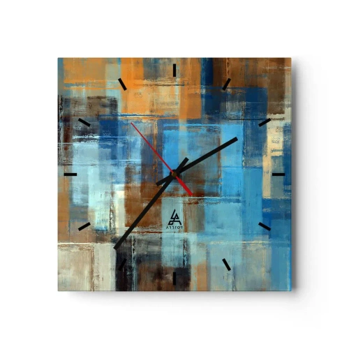 Nástěnné hodiny - Přes modrý závoj - 40x40 cm