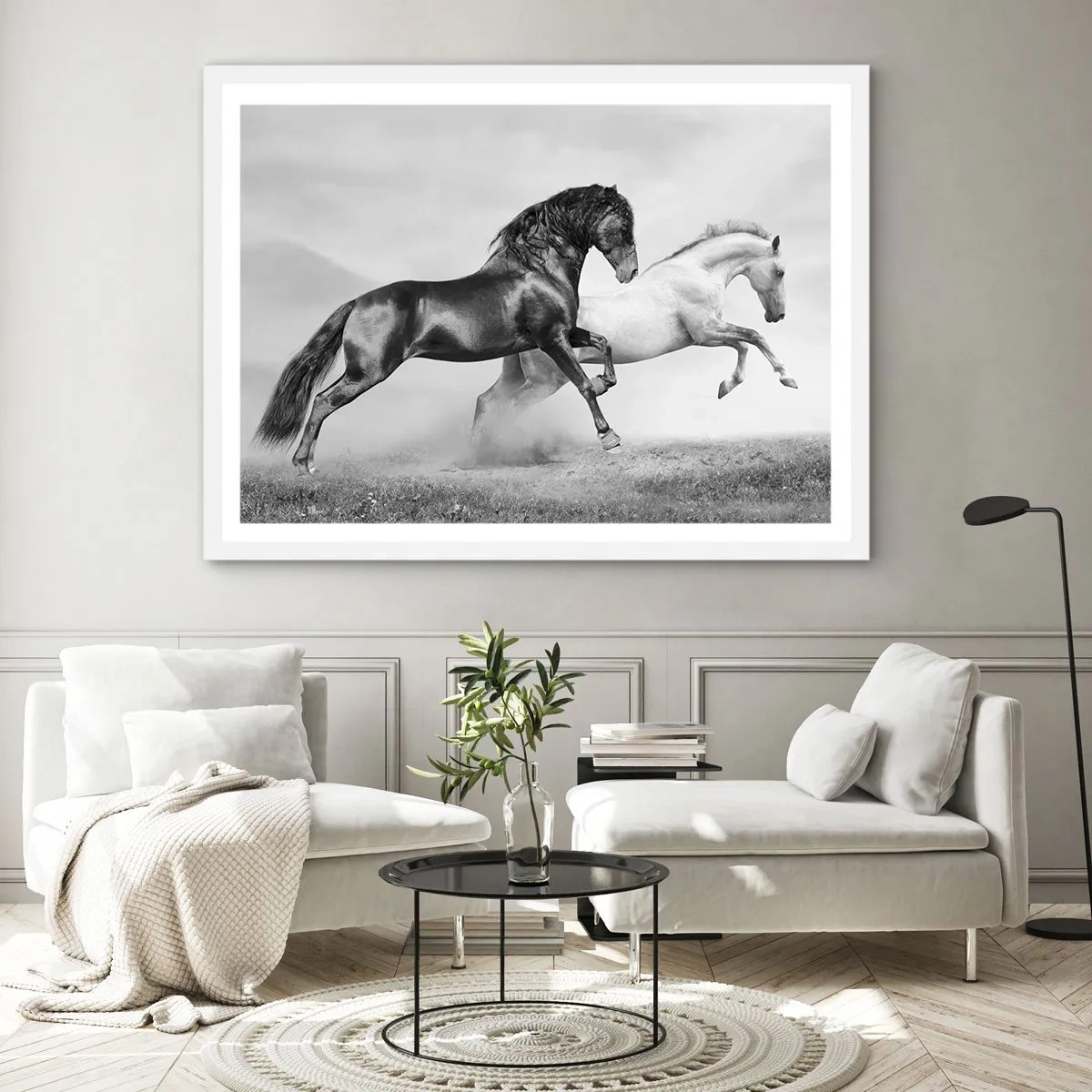 Plakát v bílém rámu - Andělé a démoni - 91x61 cm