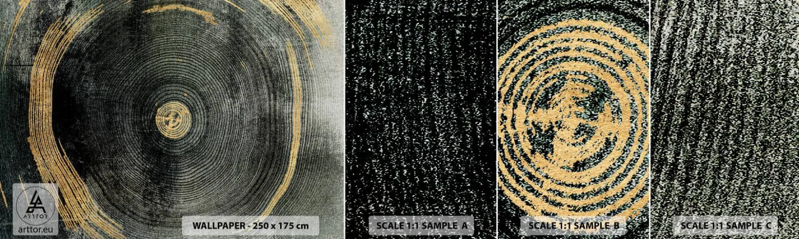 Vzor Fototapety Samolepicí Deluxe Sticker - Změna a udržitelnost - Temný, Dřevo, Art Deco - 100x30 cm