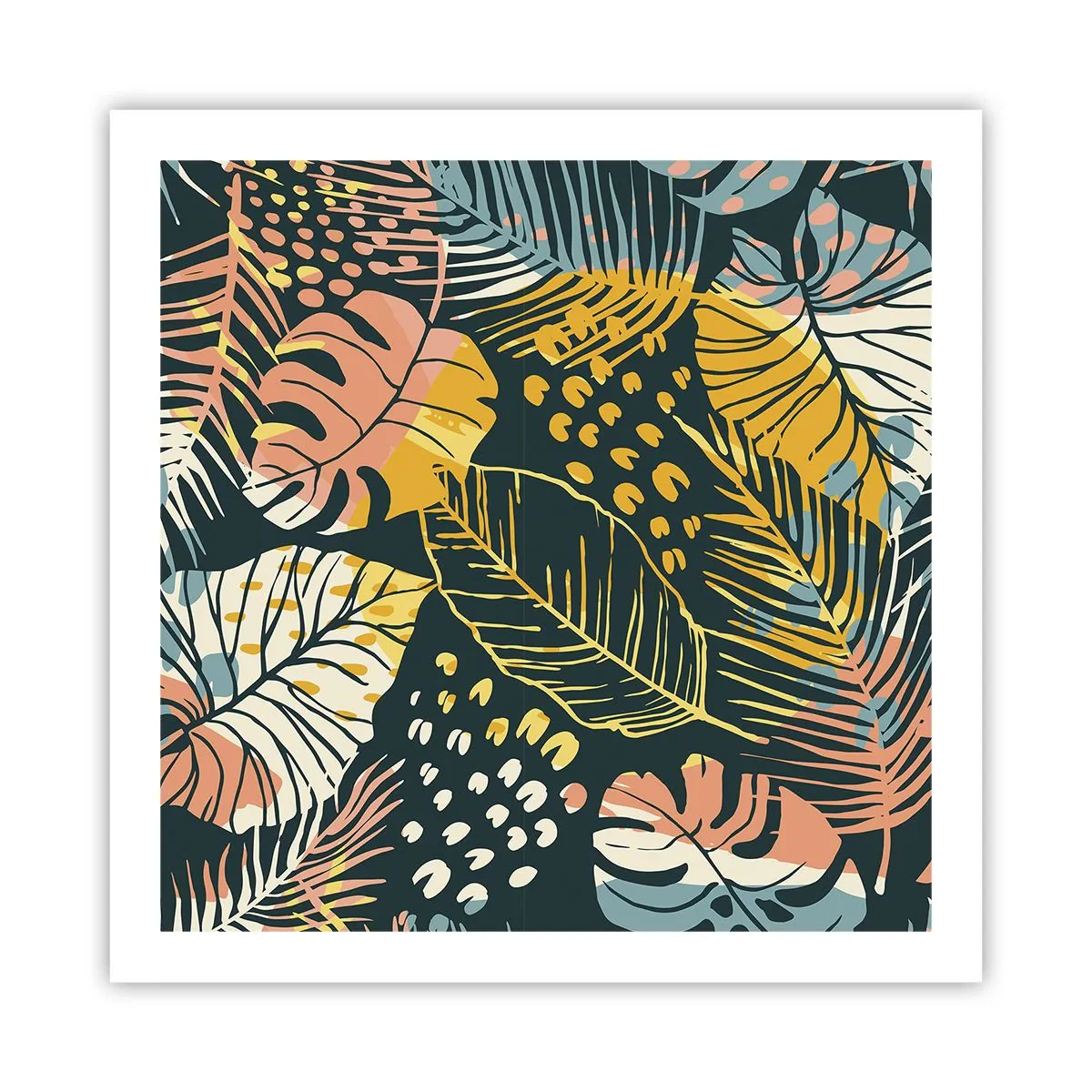 Plakát - Listová fantazie - 60x60 cm