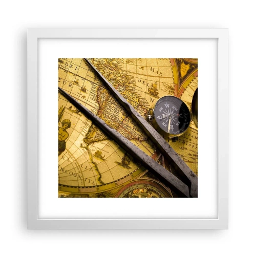 Plakát v bílém rámu - Kde jsou ty poklady? - 30x30 cm