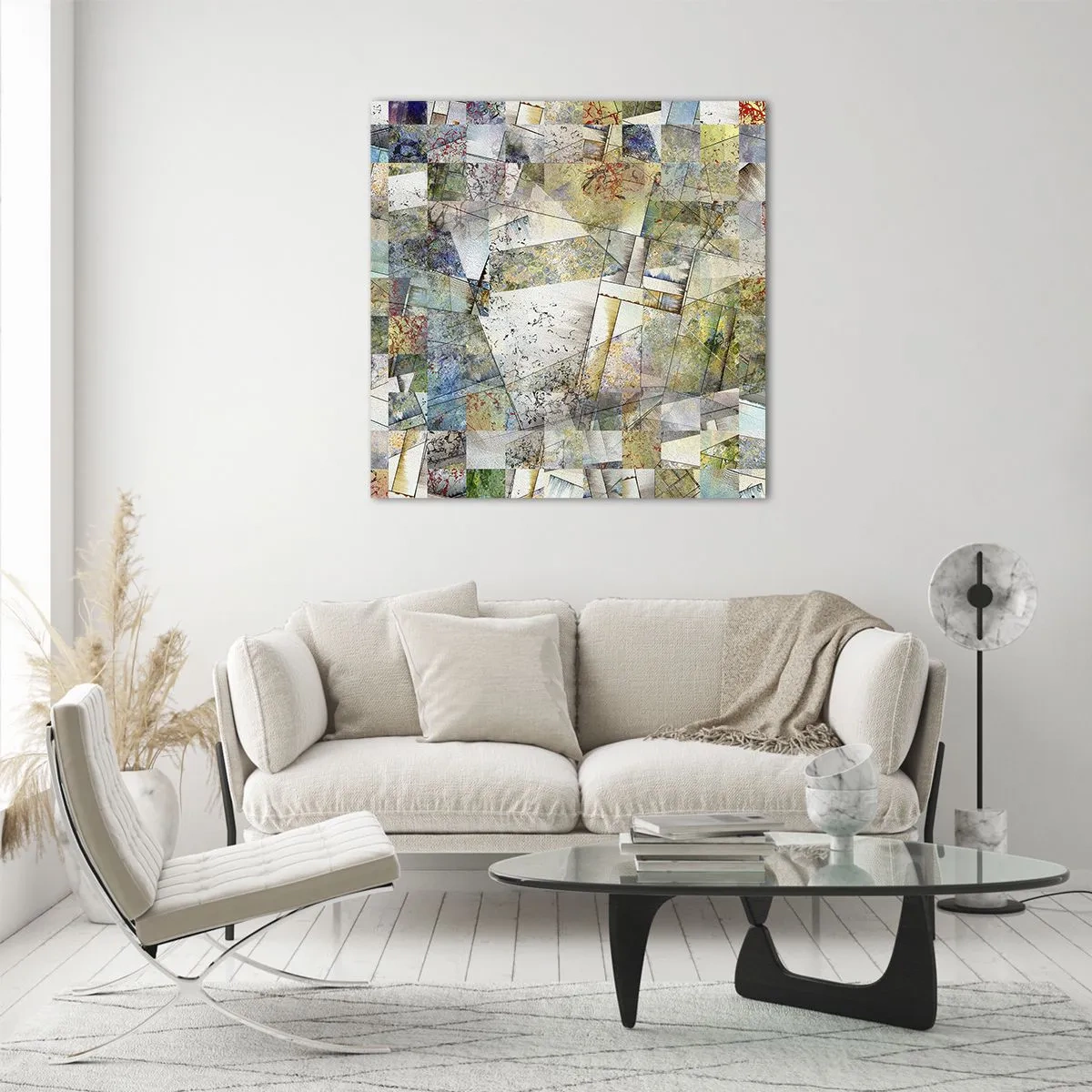 Obraz na skle - Geometrické přeskupení - 40x40 cm