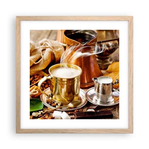 Plakát v rámu světlý dub - Hezký den! - 40x40 cm