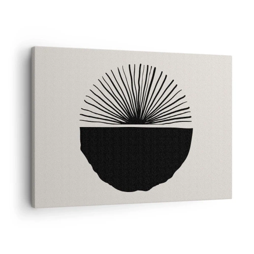 Obraz na plátně - Minimalistický černý motiv na světlém pozadí - 70x50cm - Řada možností - Moderní nástěnná dekorace do obývacího pokoje a ložnice ARTTOR