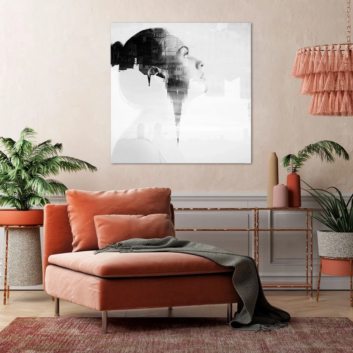 Obraz na plátně - Z obou stran okna - 70x70 cm