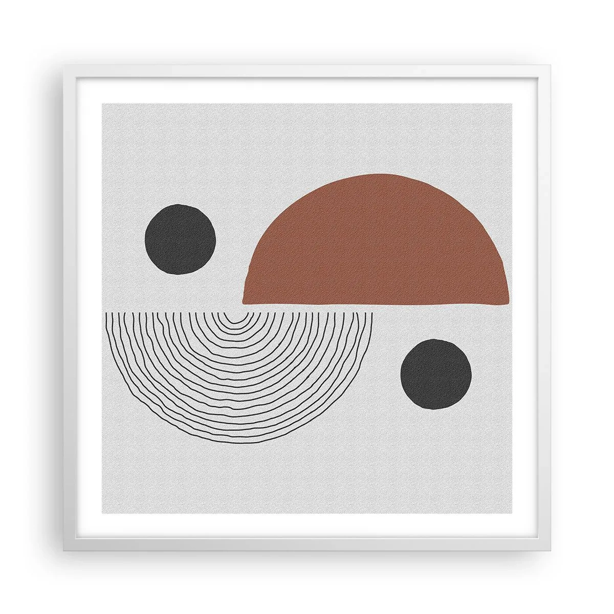 Plakát v bílém rámu - Dokonalost kruhu - 60x60 cm