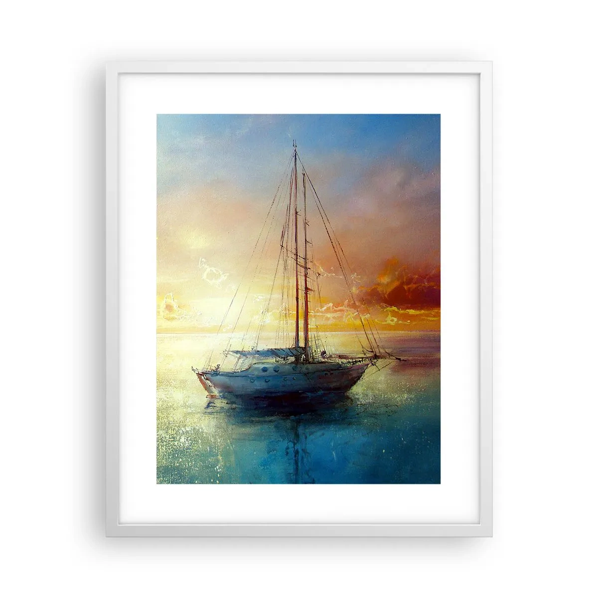 Plakát v bílém rámu - Ve zlatém zálivu - 40x50 cm