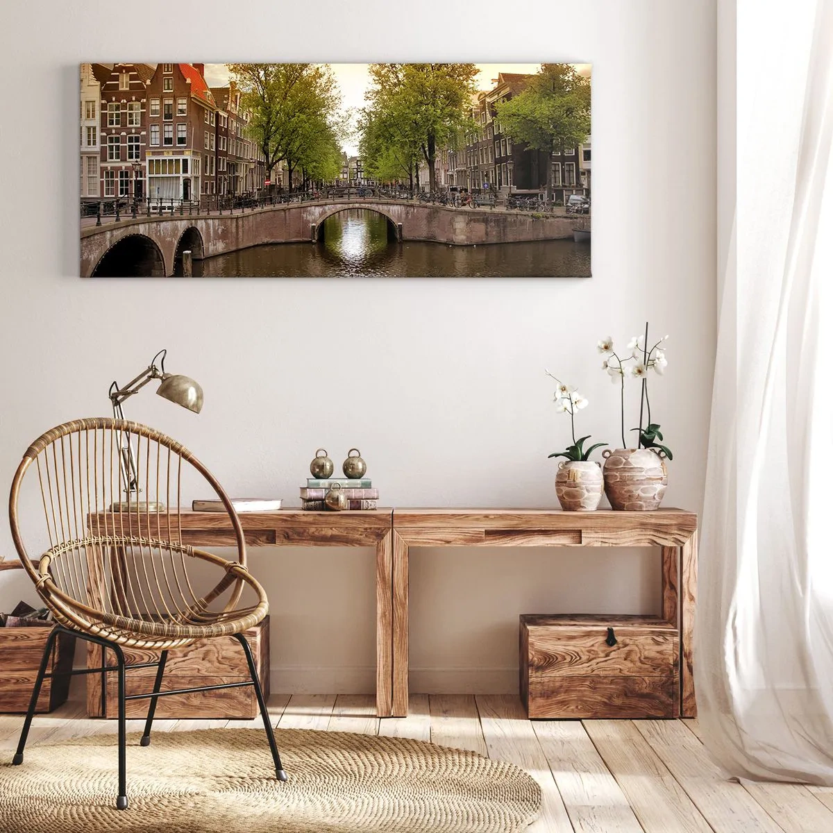 Obraz na plátně - Lodí nebo na kole? - 100x40 cm