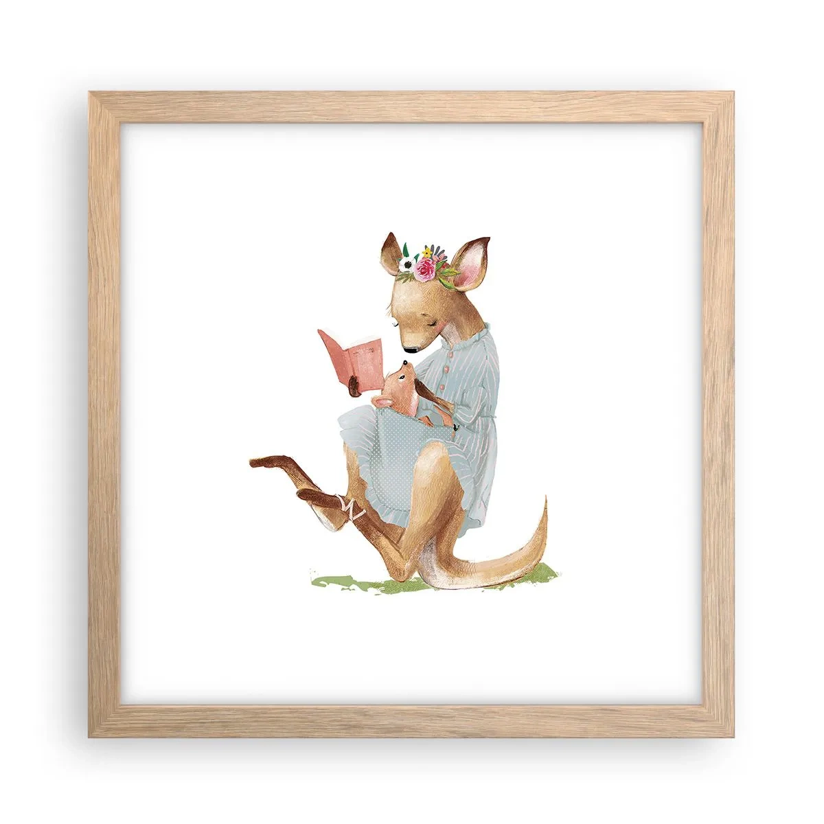 Plakát v rámu světlý dub - Přečti mi, mami - 30x30 cm