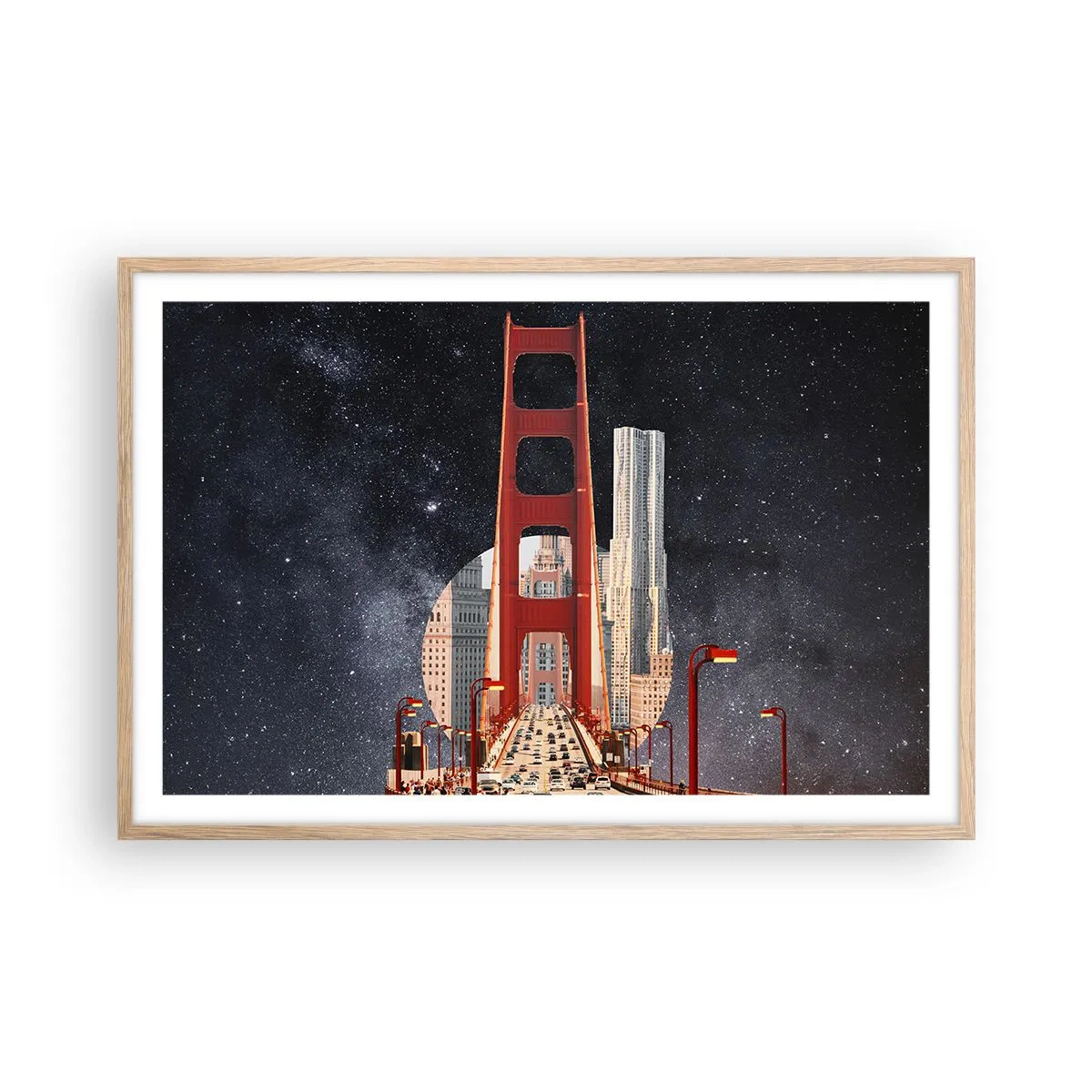 Plakát v rámu světlý dub - Vždy uprostřed - 91x61 cm