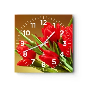 Nástěnné hodiny - Pupen jarní radosti - 40x40 cm
