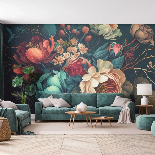 Fototapeta Premium Canvas - Půvab 19. století - Květiny, Shabby Chic, Klasický - 250x175 cm
