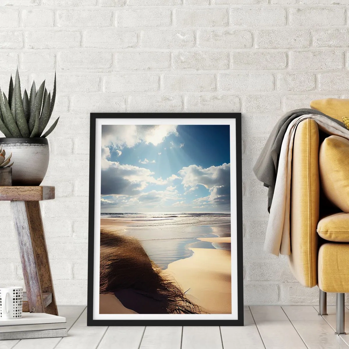 Plakát v černém rámu - Pláž, divoká pláž - 61x91 cm