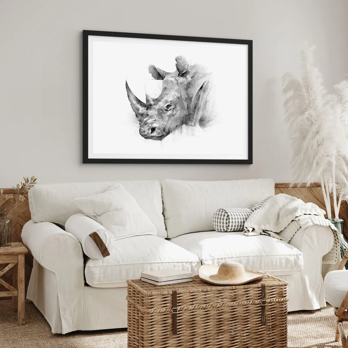 Plakát v černém rámu - Africký portrét - 70x50 cm