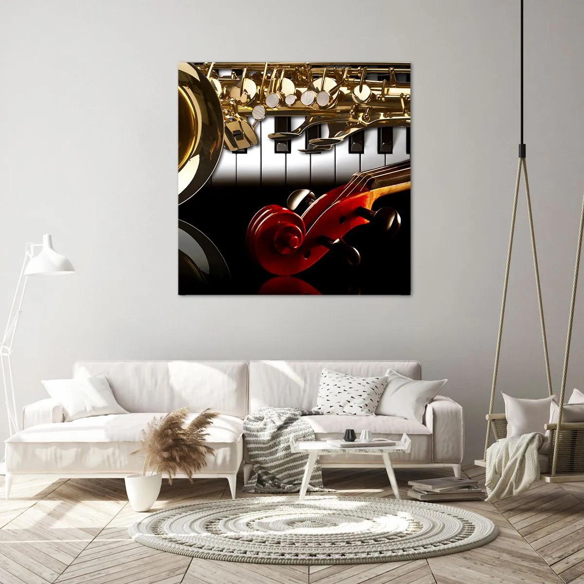 Obraz na plátně - Plech, dřevo a slonovinová kost - 50x50 cm