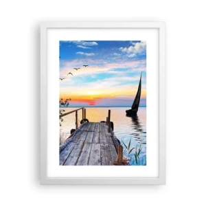 Plakát v bílém rámu - Dobrý večer - 30x40 cm