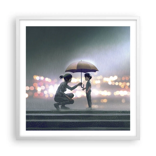 Plakát v bílém rámu - A vše je v pořádku - 60x60 cm