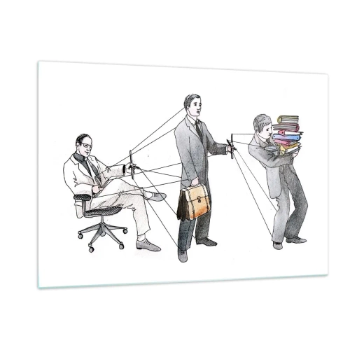 Obraz na skle - Každý má svého pána - 120x80 cm