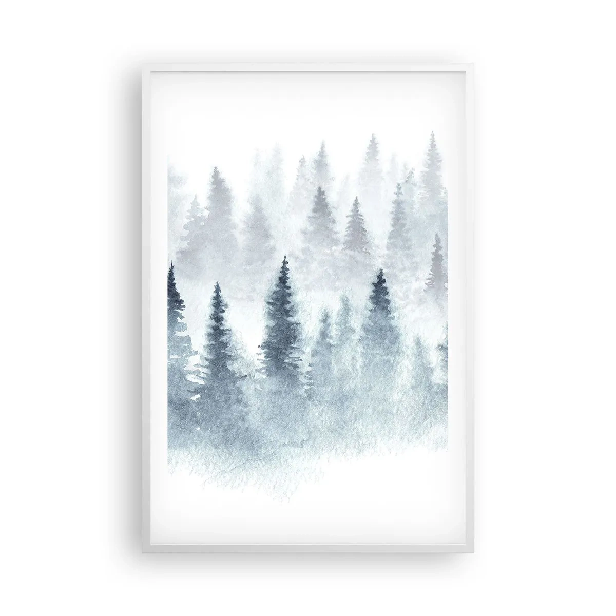 Plakát v bílém rámu - Zahalené mlhou - 61x91 cm