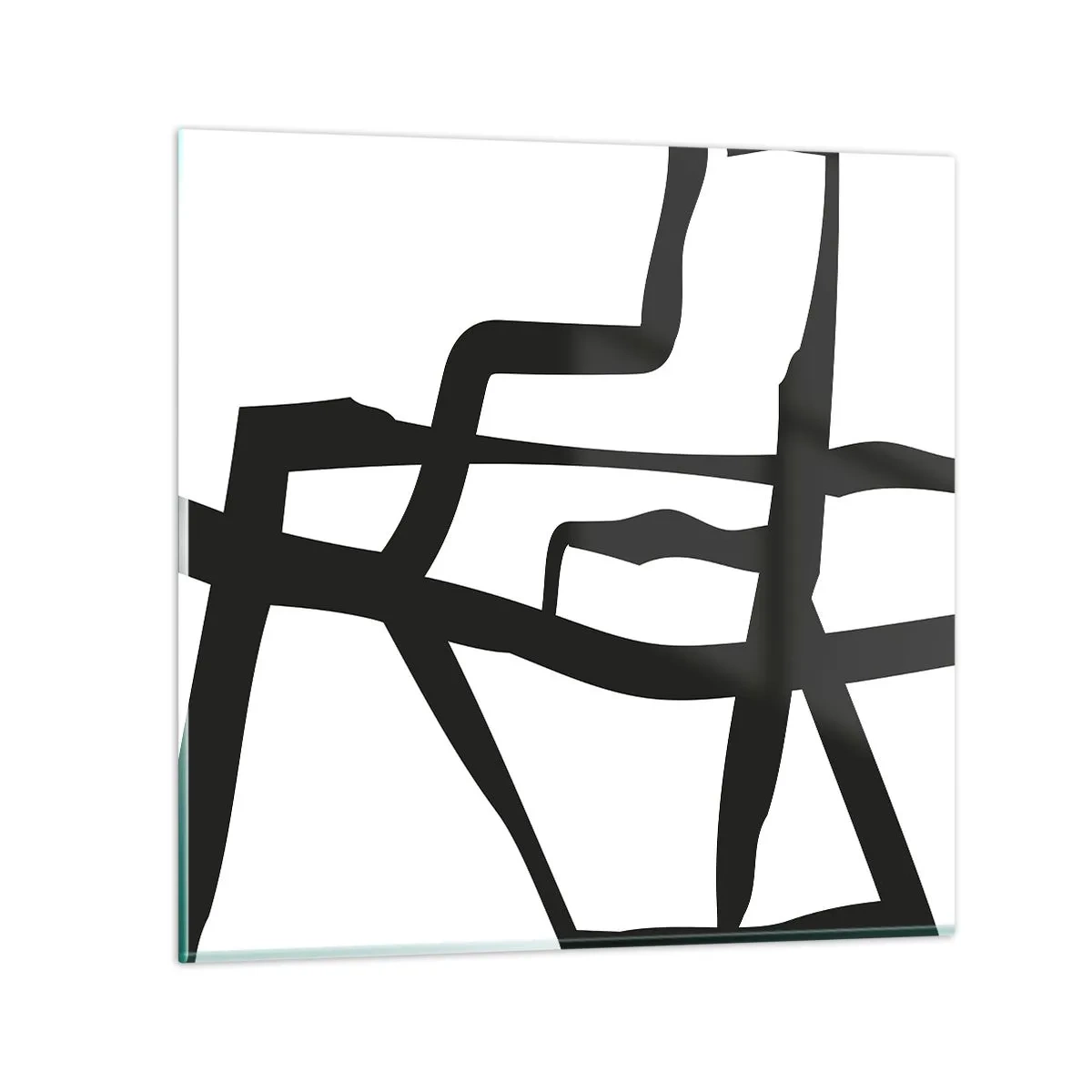 Obraz na skle - Černobílá konstrukce - 60x60 cm