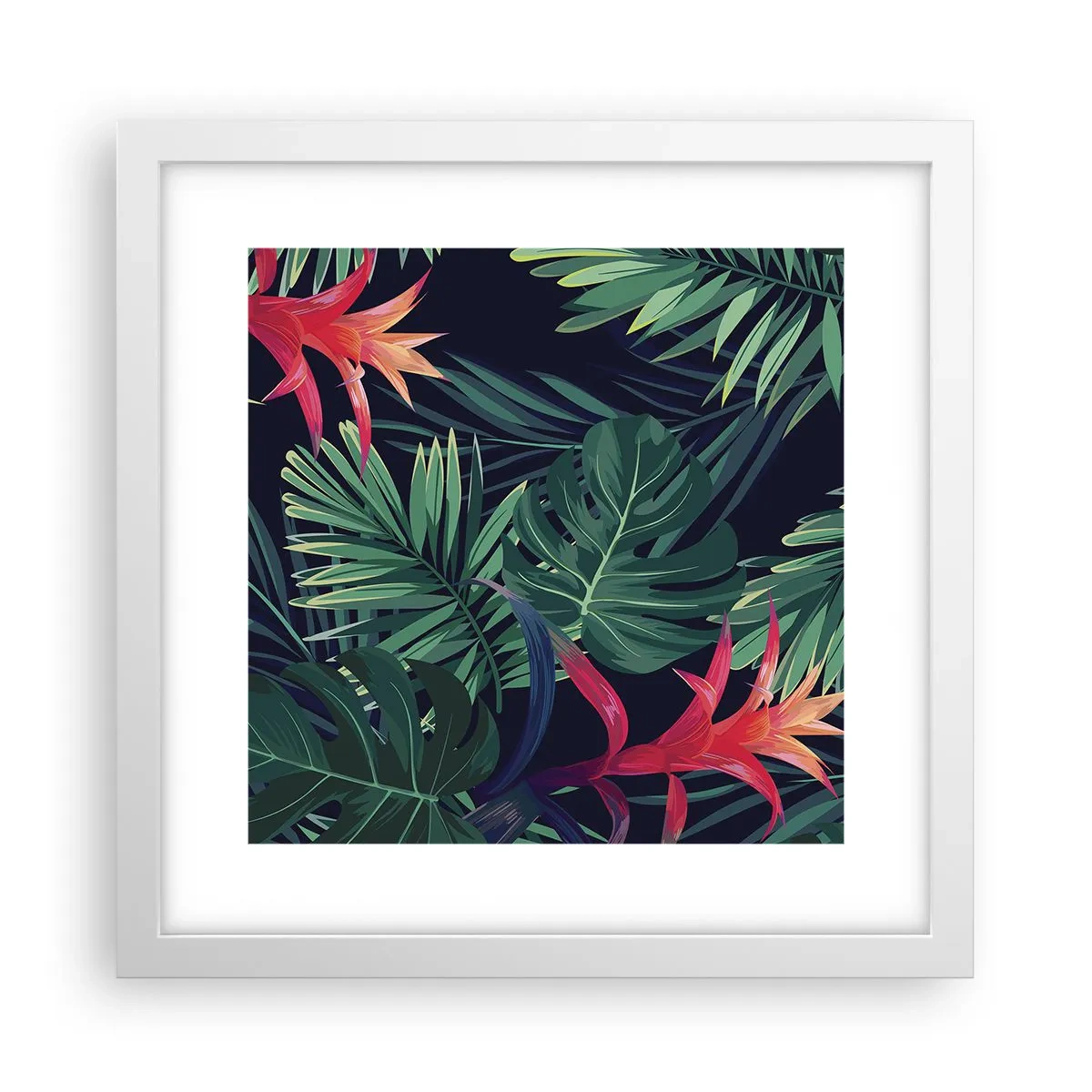 Plakát v bílém rámu - Vzplanout v zeleném - 30x30 cm