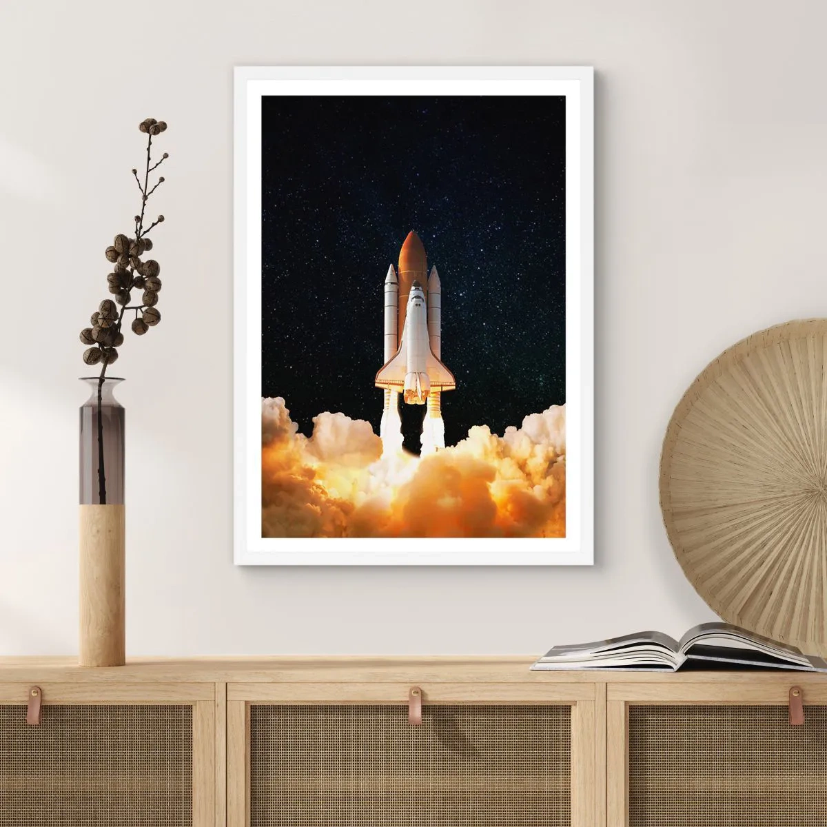 Plakát v bílém rámu - Ad astra! - 70x100 cm