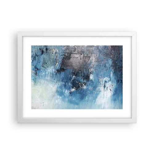 Plakát v bílém rámu - Rapsodie v modrém - 40x30 cm
