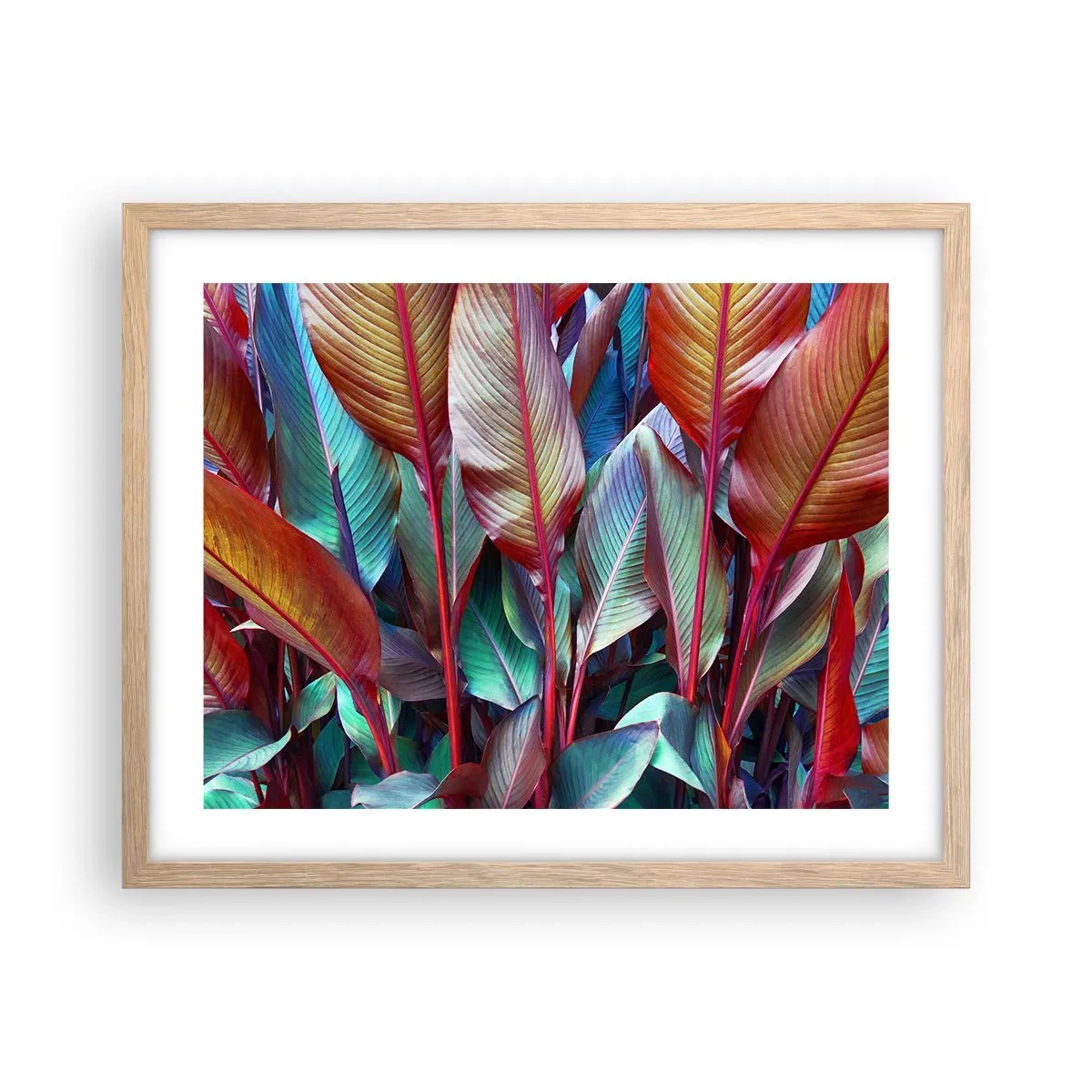 Plakát v rámu světlý dub - Barevná houština - 50x40 cm