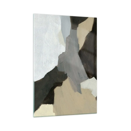 Obraz na skle - Abstrakce: křižovatka šedi - 70x100 cm